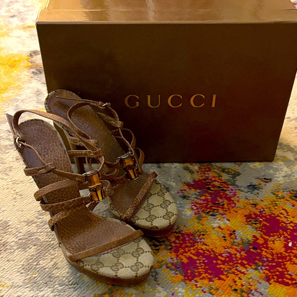 Gucci Women's Brown Strappy Heels